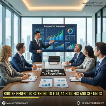 Corporate tax consultant presenting Singapore tax strategy to US business executives