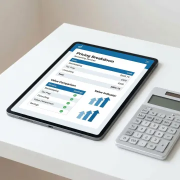 Transparent pricing comparison chart for accounting services