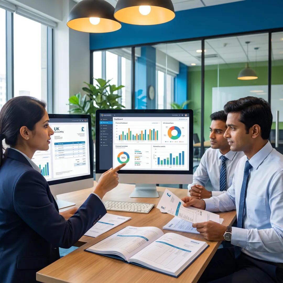 Outsourced accounting professionals managing reports and reconciliations
