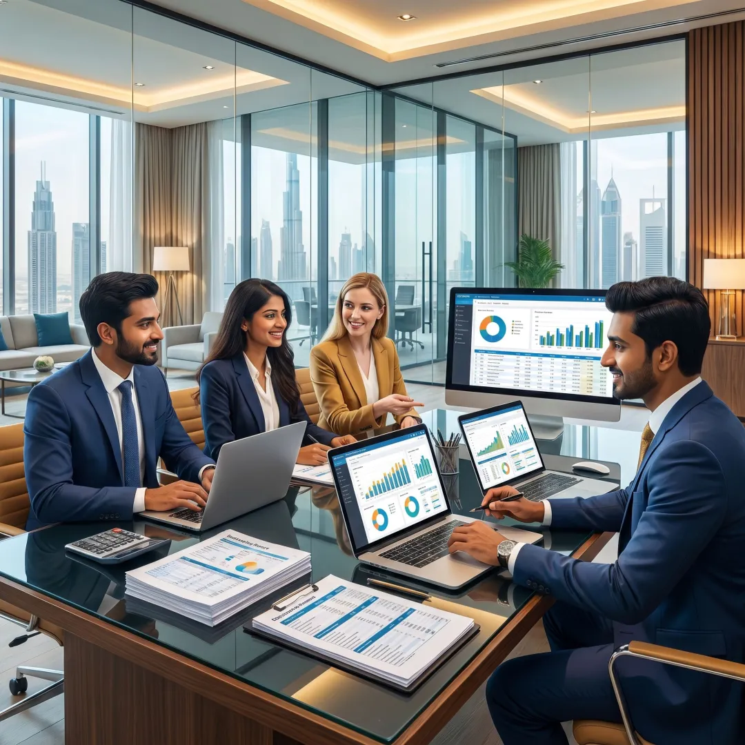 Accounting outsourcing team supporting Indian companies in Dubai
