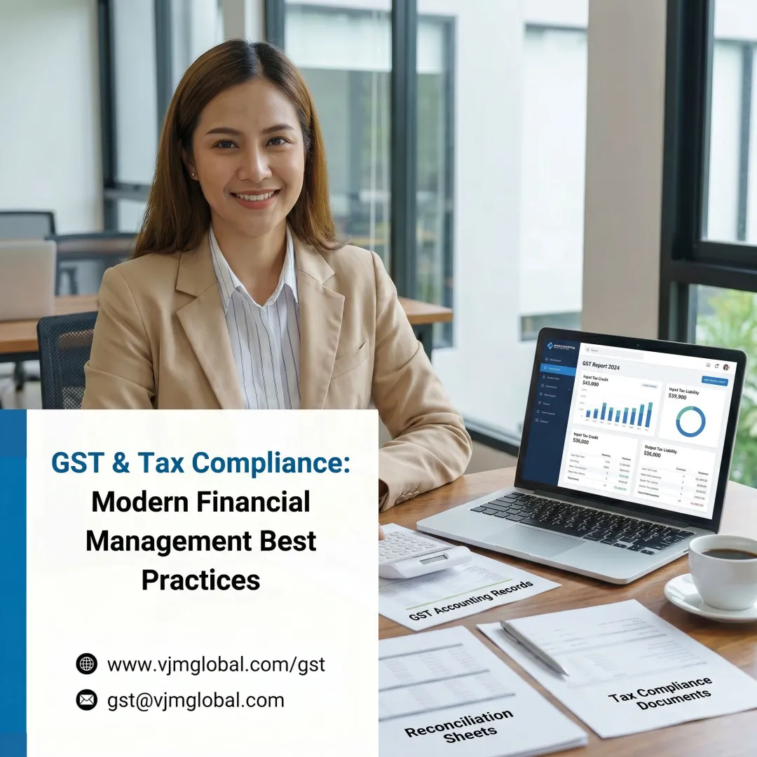 Accountant preparing GST accounting reports