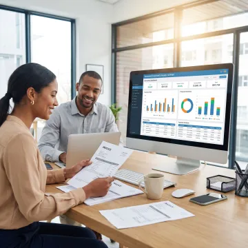 Accounts payable outsourcing team managing invoices