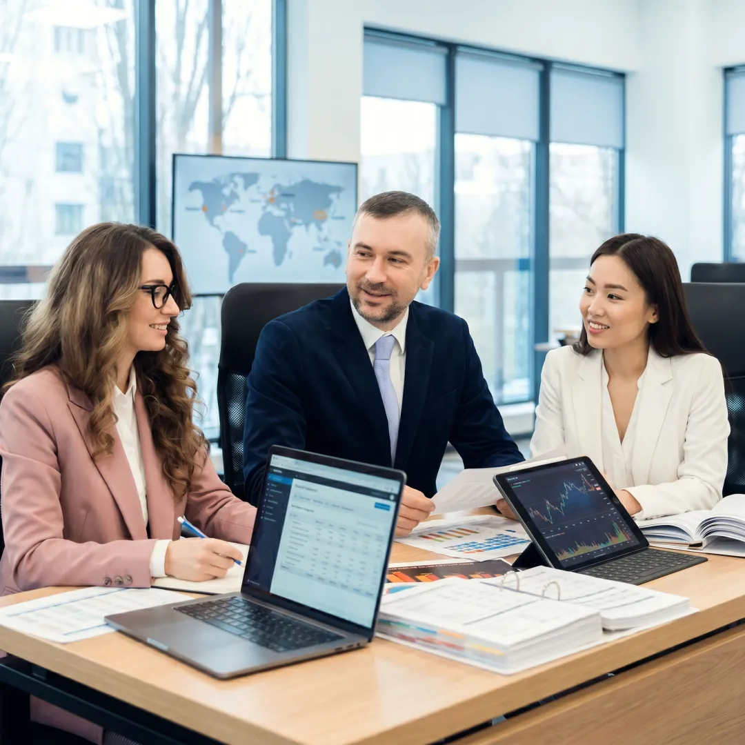 Audit and assurance professionals reviewing financial reports