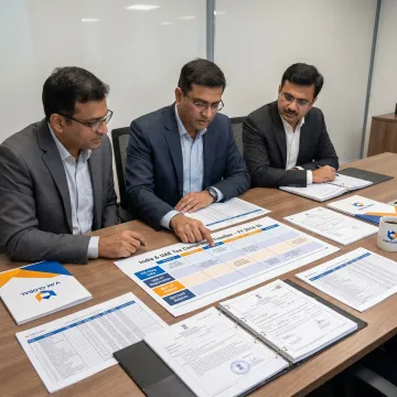 Tax advisors reviewing India-UAE compliance documents
