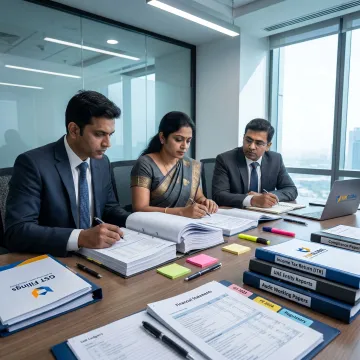 Audit professionals reviewing UAE business financial reports