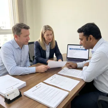 Business setup advisors reviewing incorporation steps