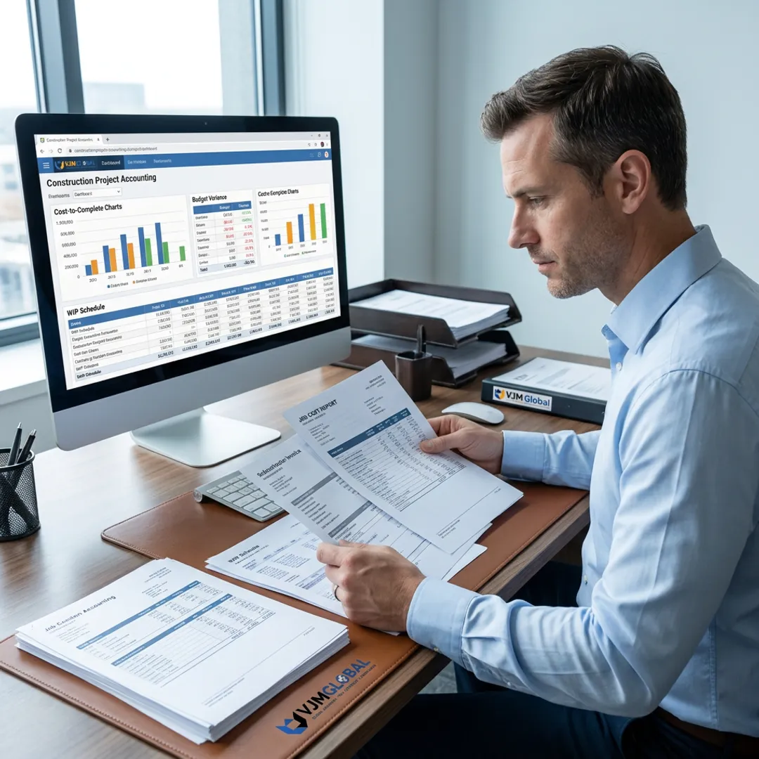 Contractor accounting reports and project financial dashboard