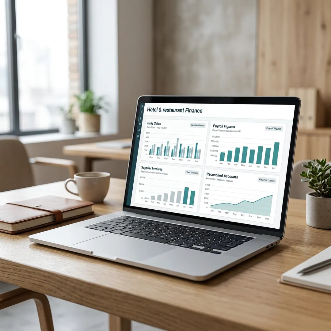 Cloud accounting dashboard for hotel and restaurant finances