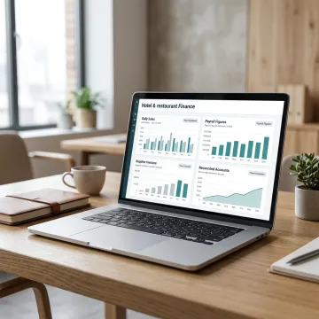 Cloud accounting dashboard for hotel and restaurant finances