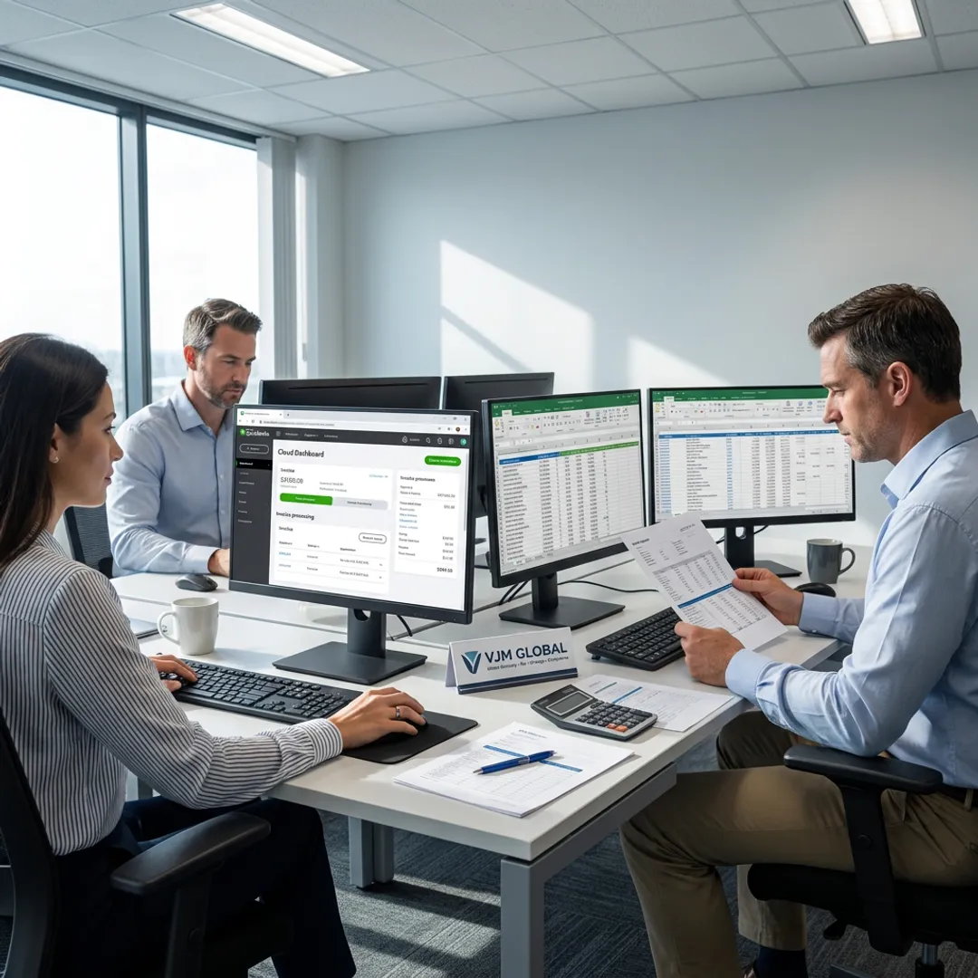Bookkeeping team managing cloud accounting workflow