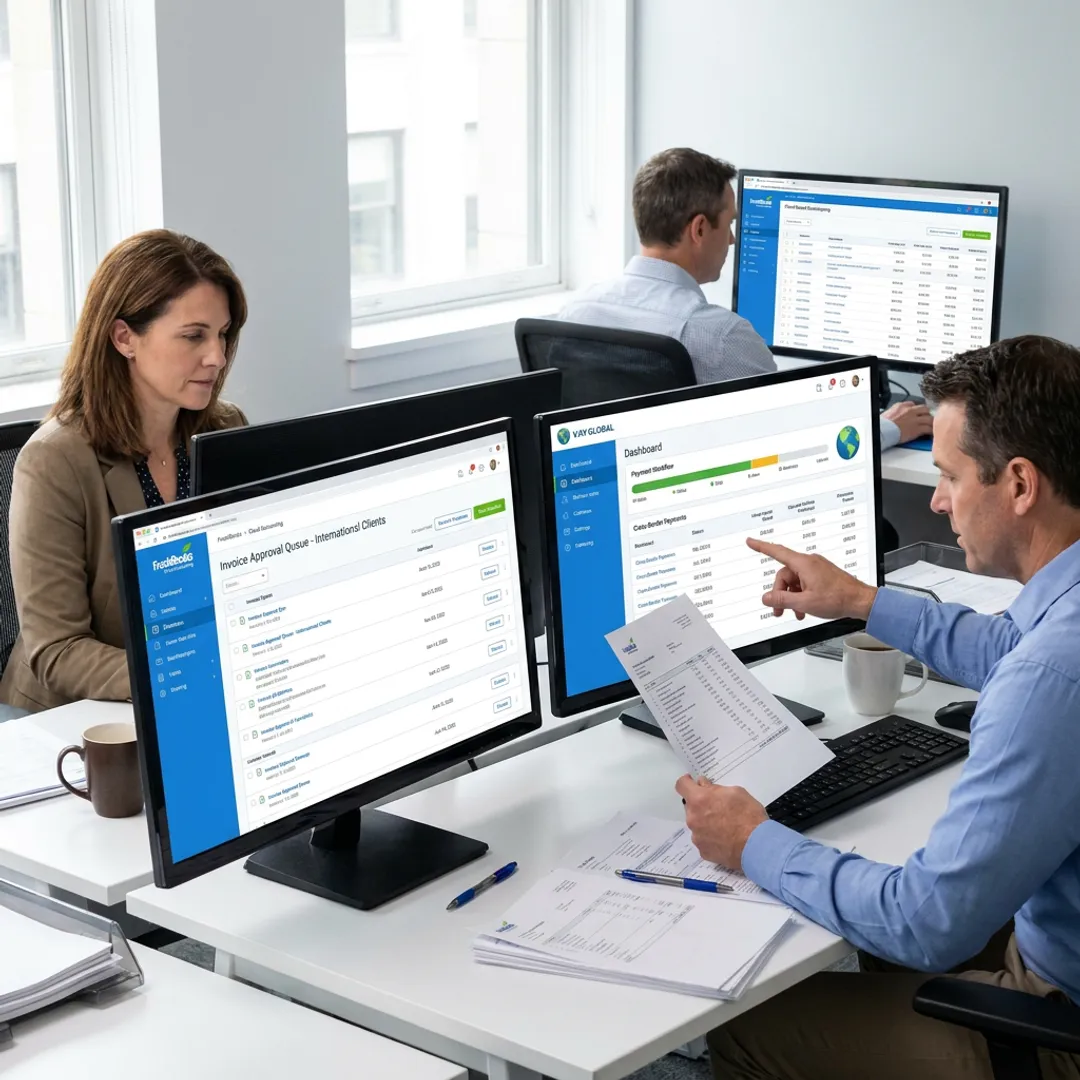 Invoice processing workflow on accounting software