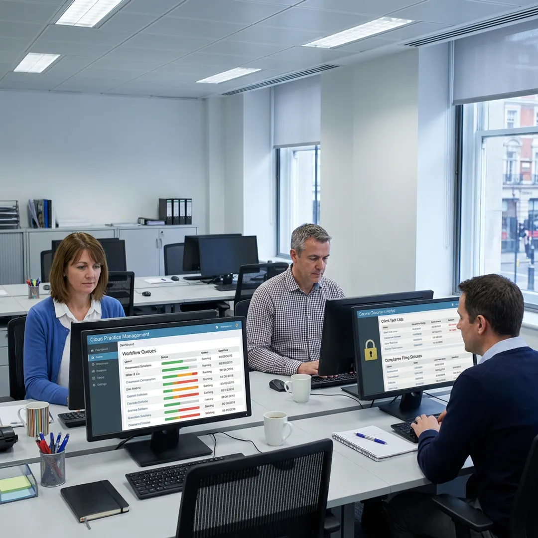UK accounting team using cloud practice management software