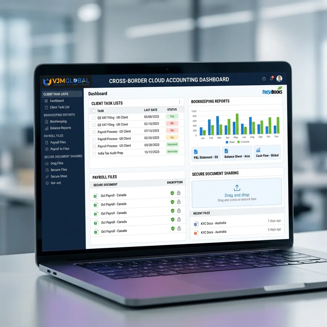 Cloud accounting workflow dashboard for UK practice