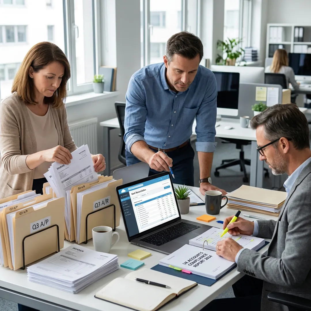 Bookkeeping team following a cloud accounting process