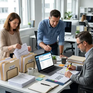 Bookkeeping team following a cloud accounting process