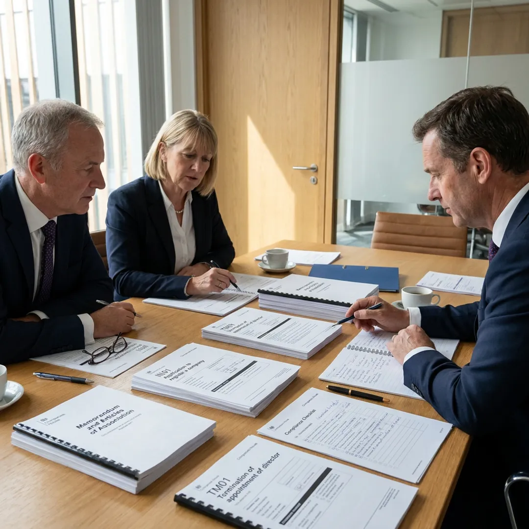 Business professionals reviewing UK company formation documents