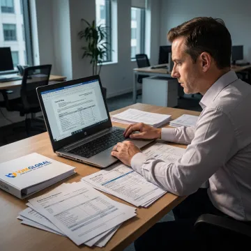 Tax professional preparing expat tax documents