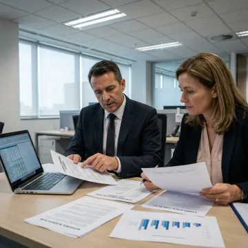 Business advisors reviewing company formation documents