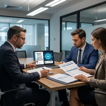 Tax advisors reviewing UAE corporate compliance process
