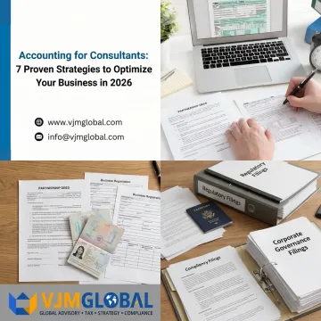 Consultant reviewing partnership registration documents