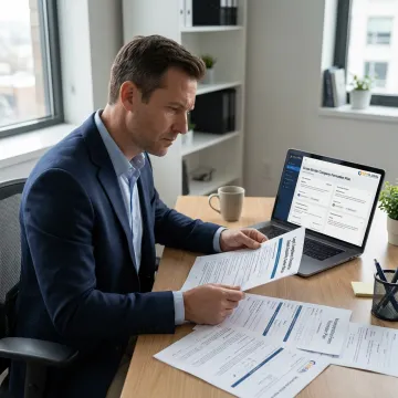Advisor reviewing company formation documents