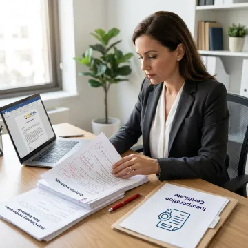 Consultant reviewing India company registration documents