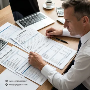 Advisor reviewing LLC formation documents