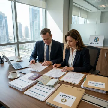 Consultants preparing free zone registration documents