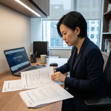 Advisor reviewing company formation documents