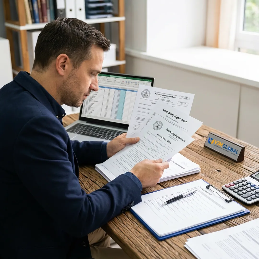 Advisor reviewing LLC formation documents