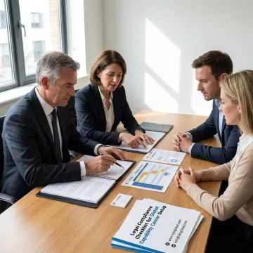 Advisors reviewing company registration process