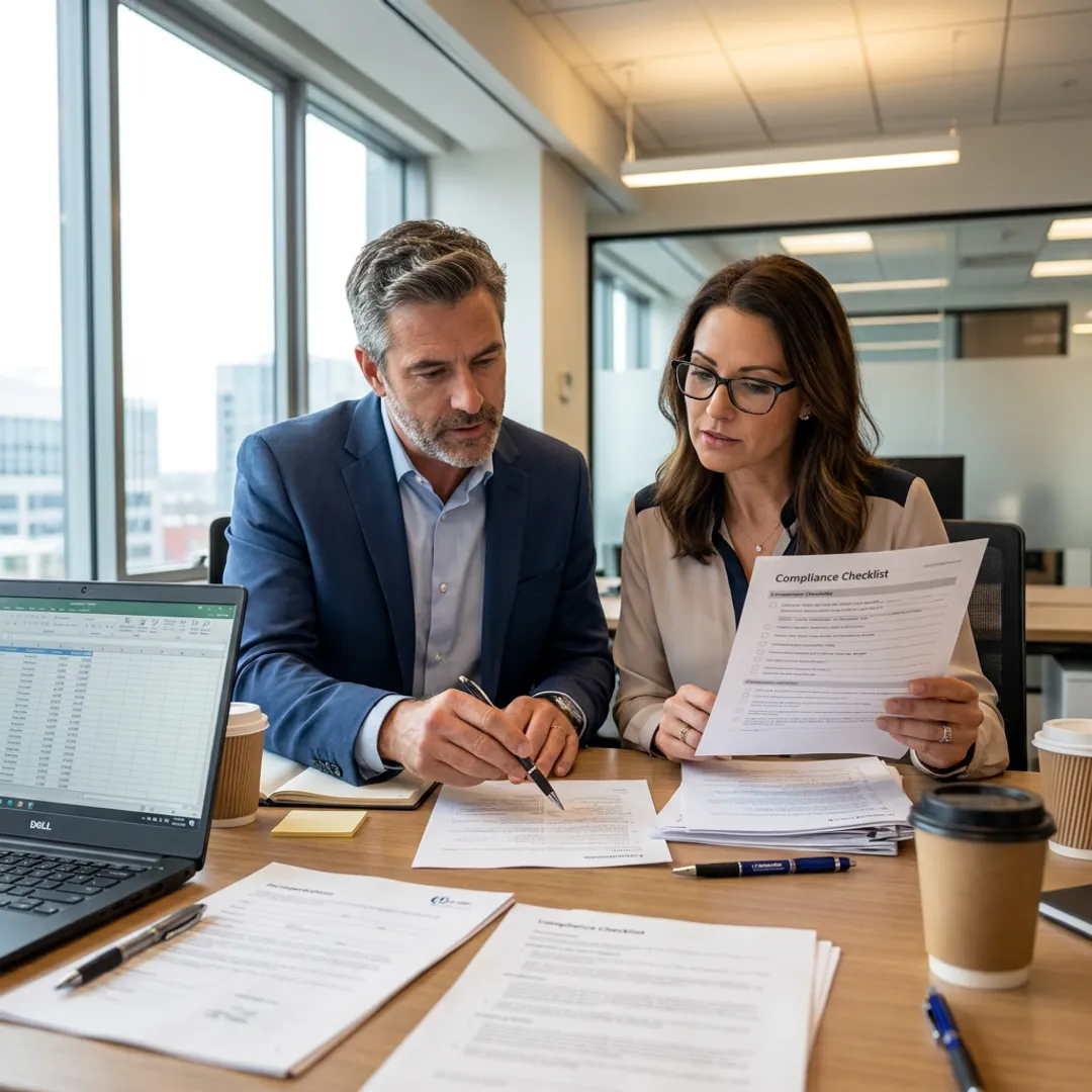 Business advisors reviewing formation documents
