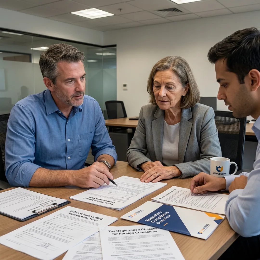 Business advisors reviewing formation documents