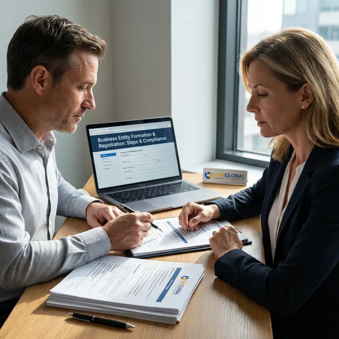 Advisor explaining LLC formation steps