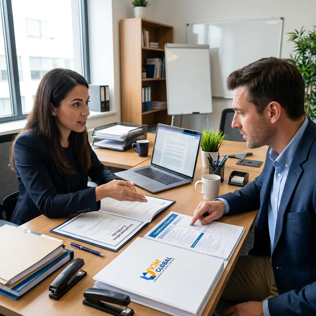 Advisor reviewing business formation documents