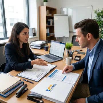 Advisor reviewing business formation documents