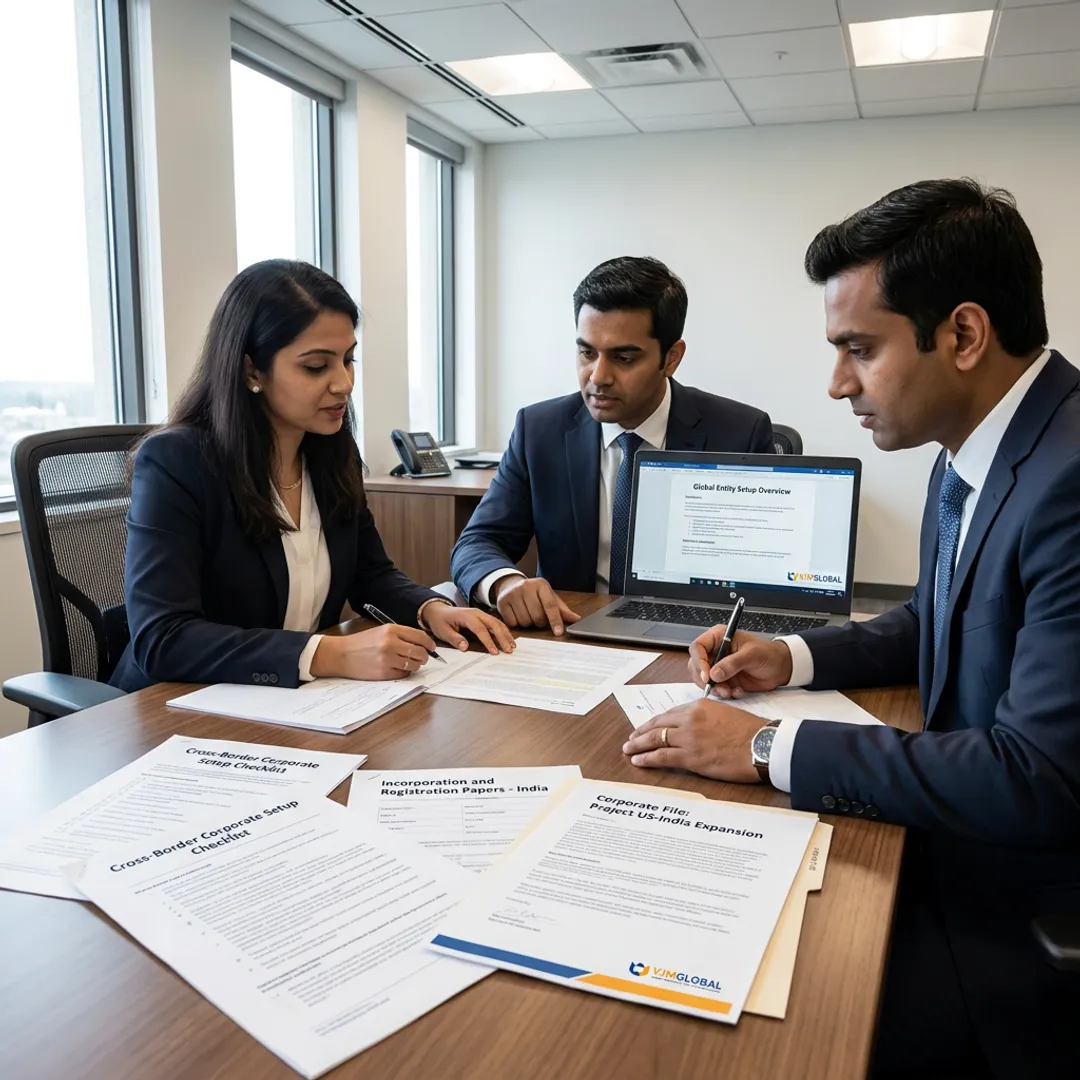 Consultants reviewing company formation documents