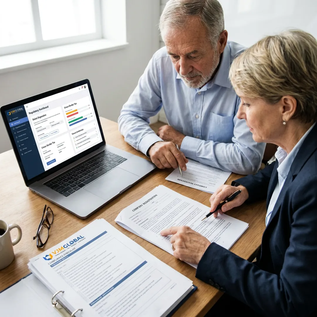 Business advisors reviewing company formation documents