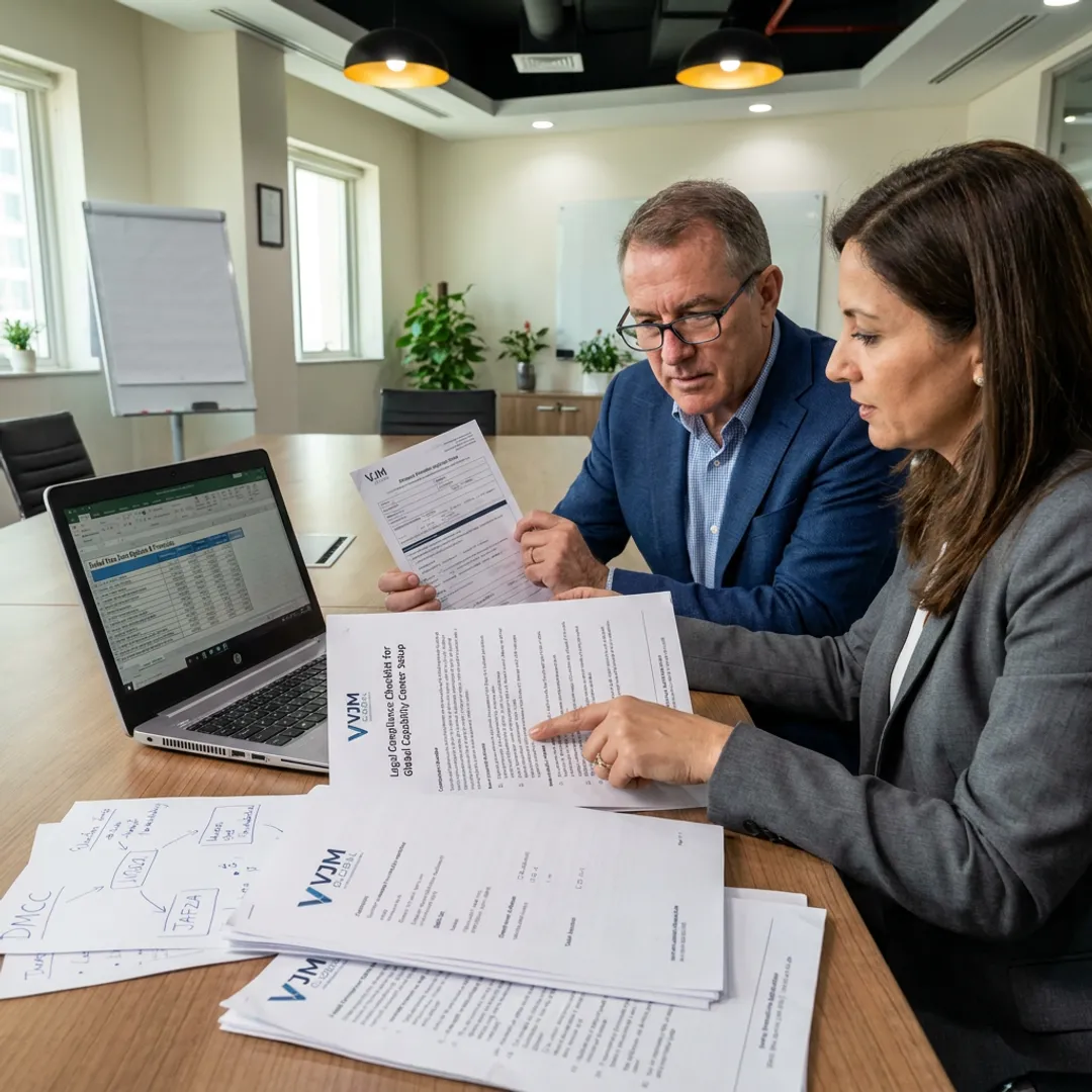 Business advisors reviewing company formation documents