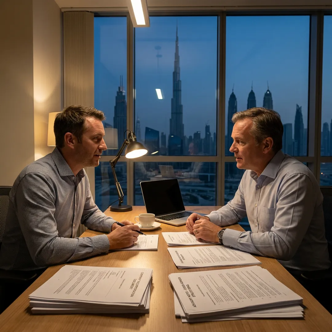 UK business team planning company setup in Dubai