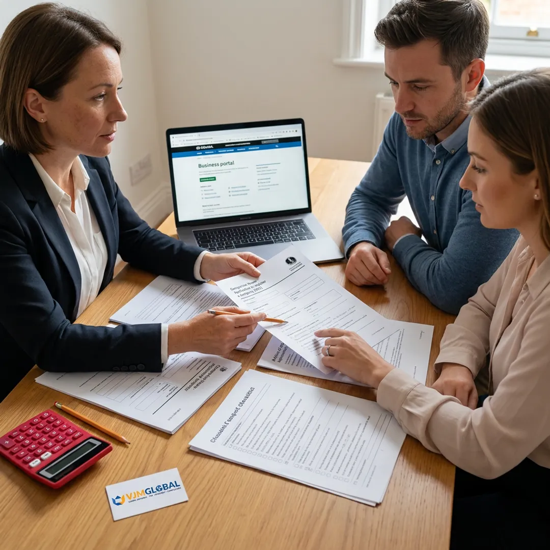 Advisor explaining company registration steps