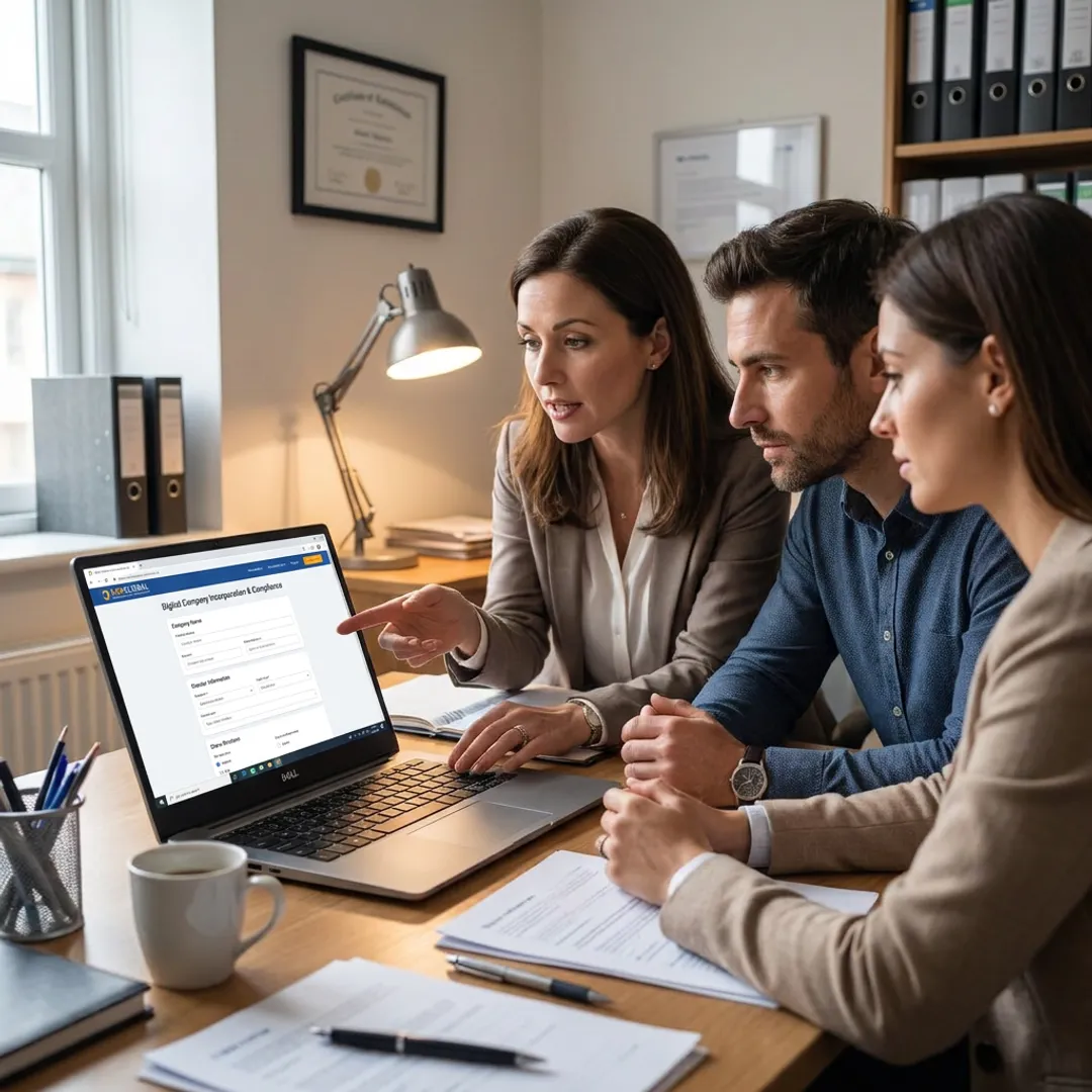 Consultant guiding company registration process