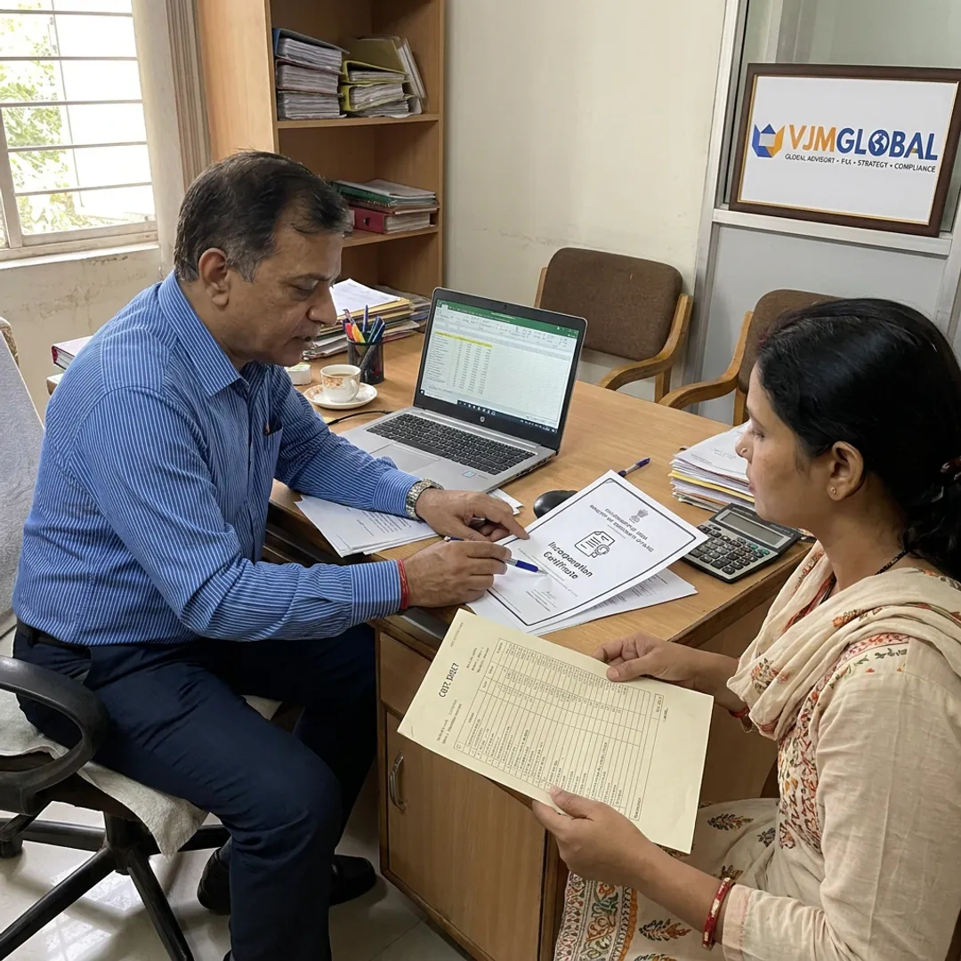 Company registration advisor reviewing business documents