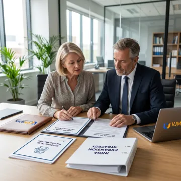 Business advisors reviewing company formation documents