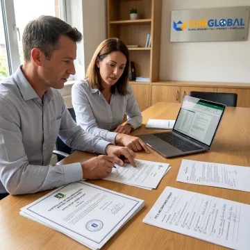 Advisors reviewing company formation documents