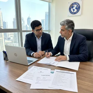Consultants reviewing company formation documents
