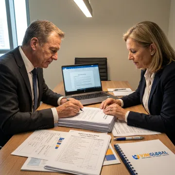 Business advisors reviewing Dubai company registration documents