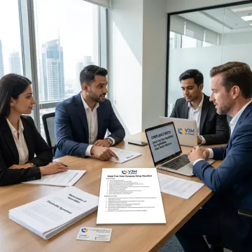Advisors reviewing Dubai free zone formation steps