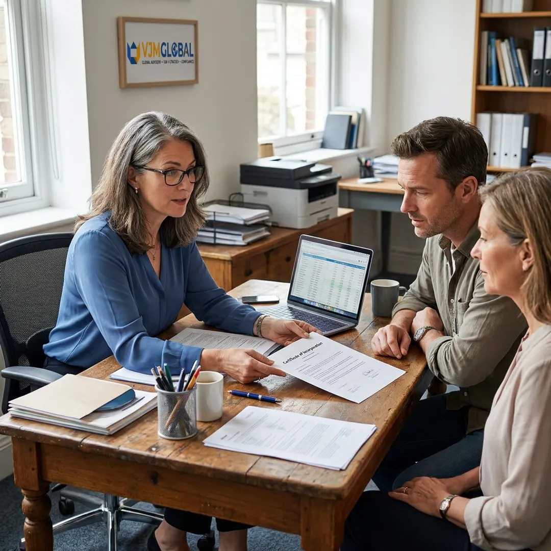 Consultant guiding company registration process