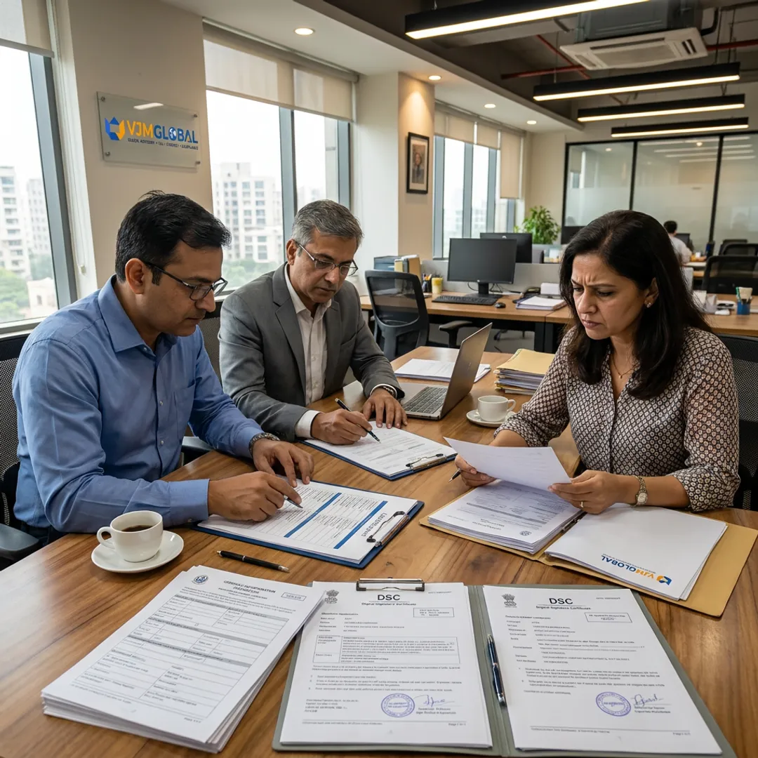 Consultants preparing company registration documents